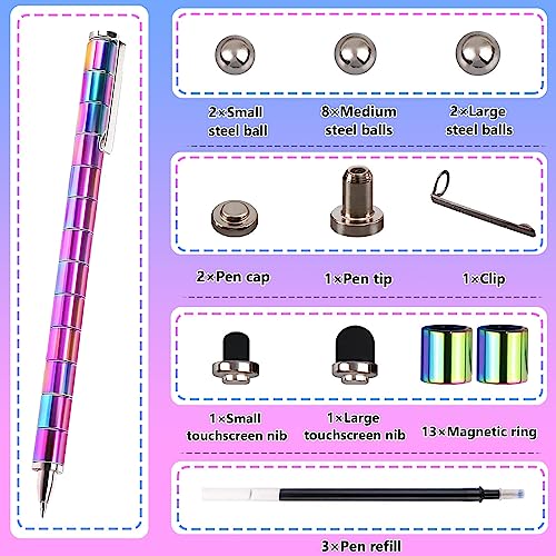 YYMHMF Magnetic Fidget Pen – Transformable Gel Pen with Stylus, Stress Relief Toy for Teens and Adults