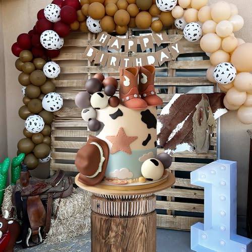 Zafena 16-Piece Cowboy Cake Topper Set – Hat, Boots & Ball Decorations for Western Parties