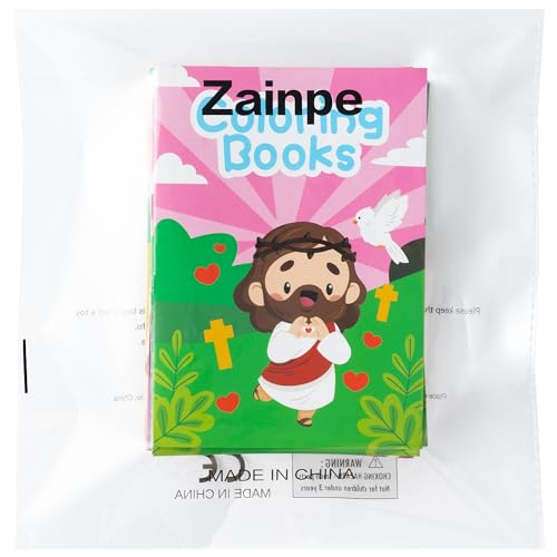 Zainpe 24-Piece Bible Coloring Books for Kids – 8 Designs, Noah's Ark & Jesus, Party Favors & Sunday School