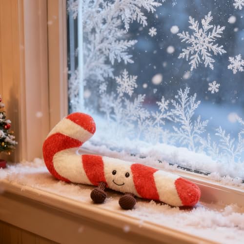 Zaxqerm Candy Cane Pillow – Red and White Striped Christmas Plush Decoration for Couch or Bed