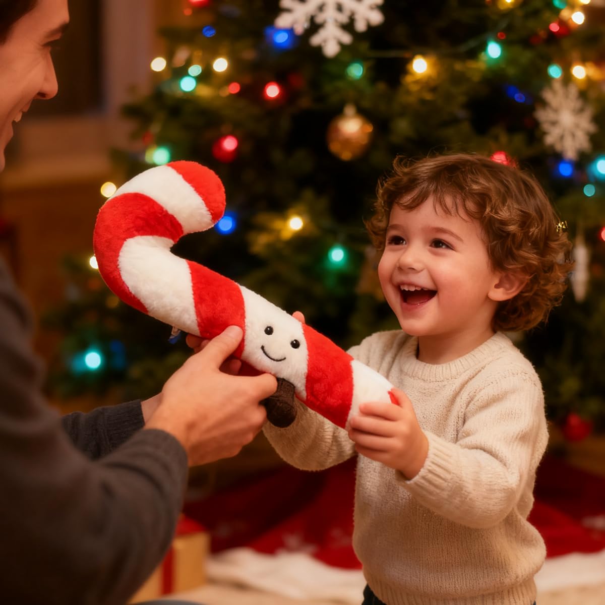 Zaxqerm Candy Cane Pillow – Red and White Striped Christmas Plush Decoration for Couch or Bed