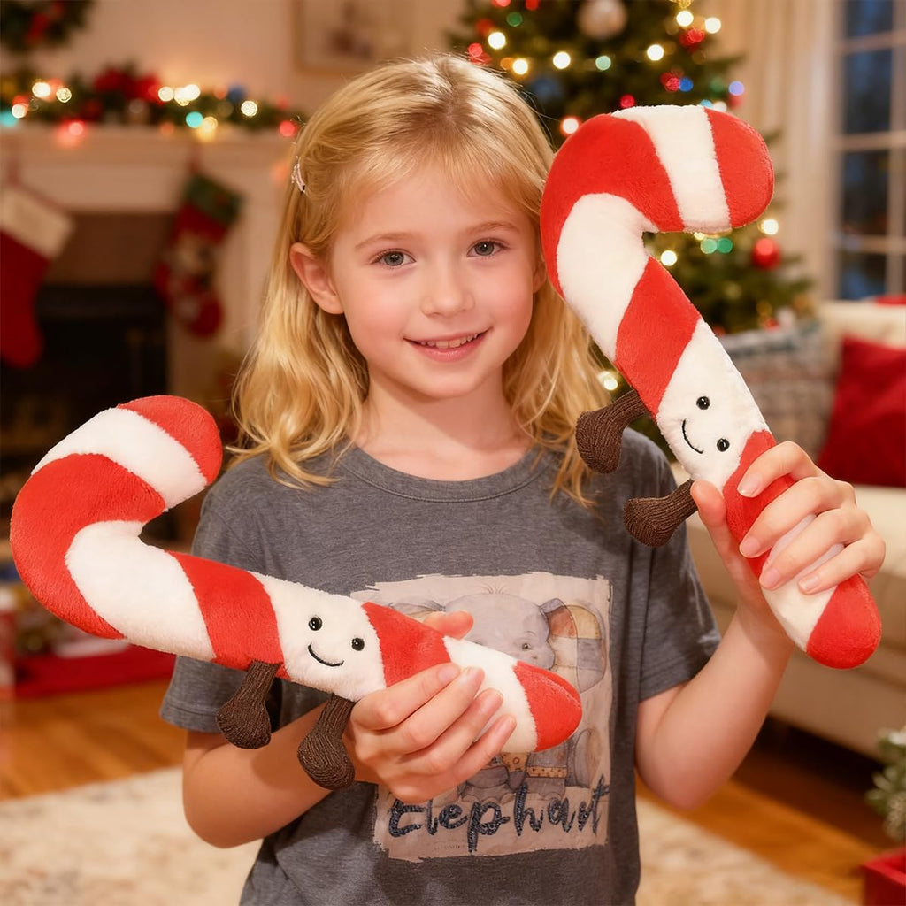 Zaxqerm Candy Cane Pillow – Red and White Striped Christmas Plush Decoration for Couch or Bed