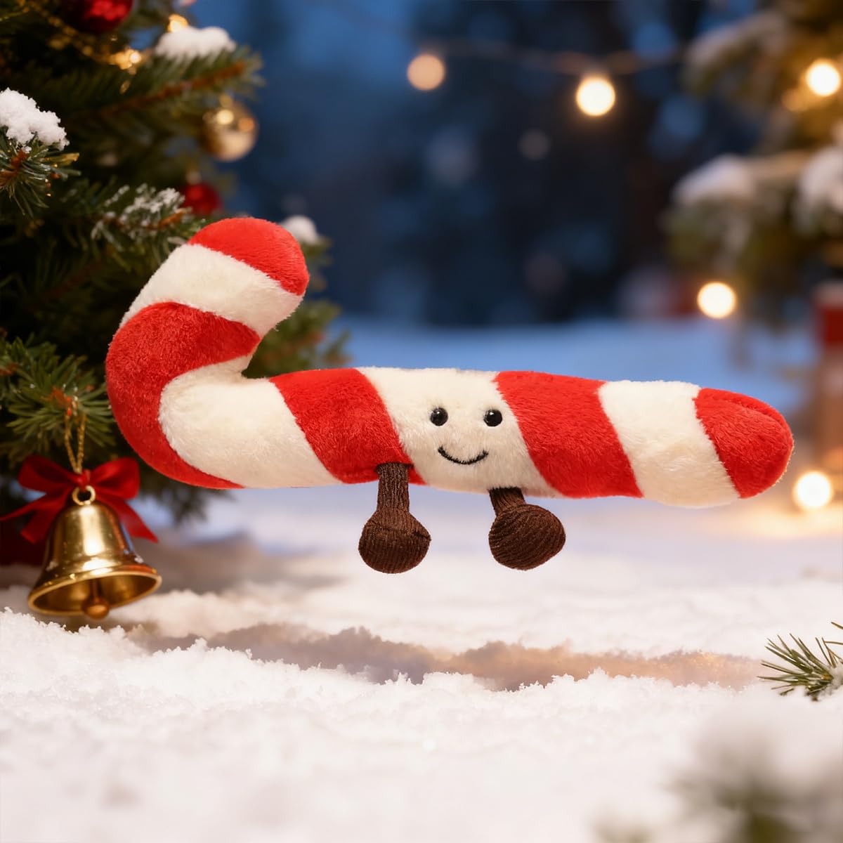 Zaxqerm Candy Cane Pillow – Red and White Striped Christmas Plush Decoration for Couch or Bed