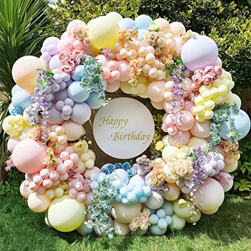 ZBYDNG Pastel Rainbow Balloon Garland Kit – 219 Pieces for Birthday Baby Shower Wedding Party Decor