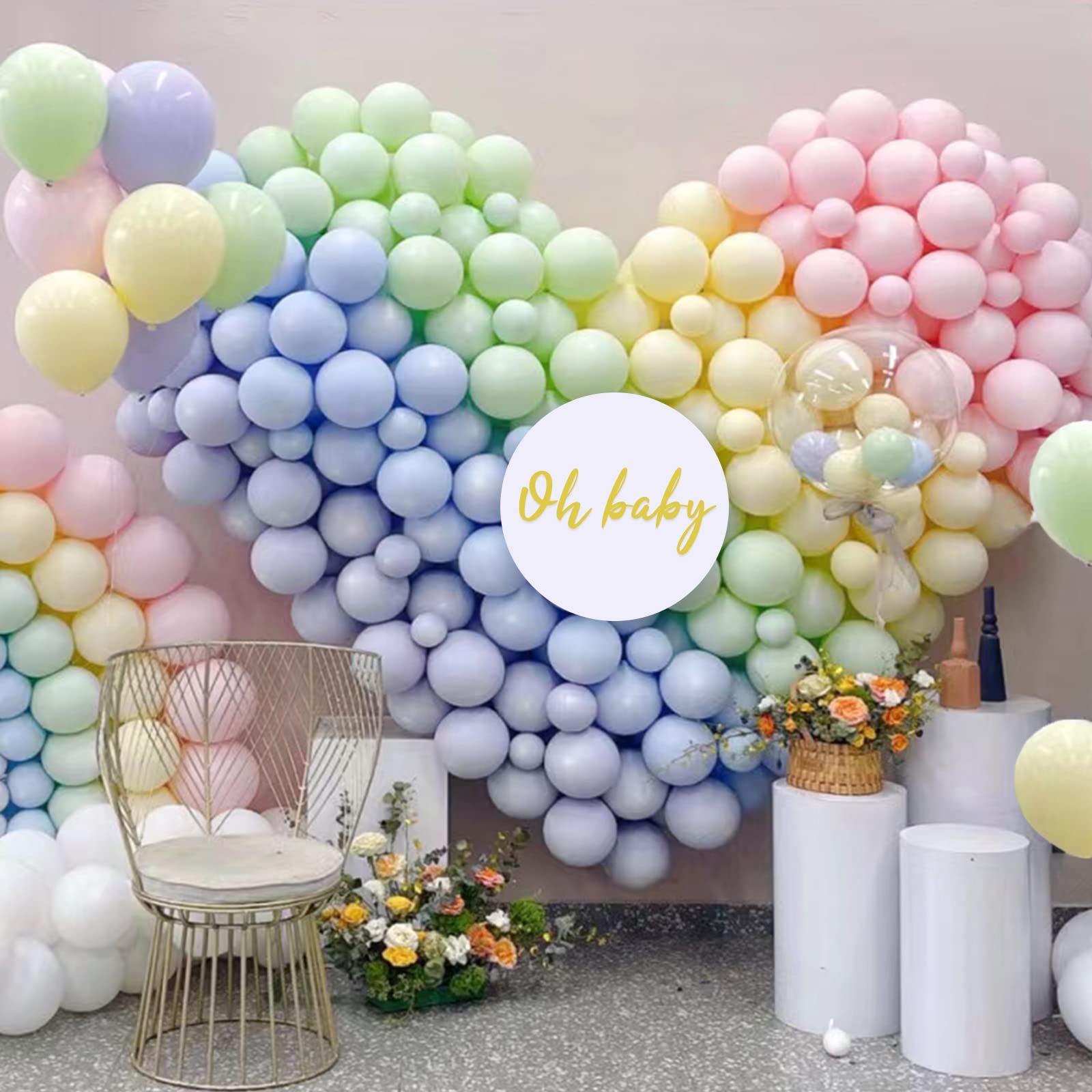 ZBYDNG Pastel Rainbow Balloon Garland Kit – 219 Pieces for Birthday Baby Shower Wedding Party Decor