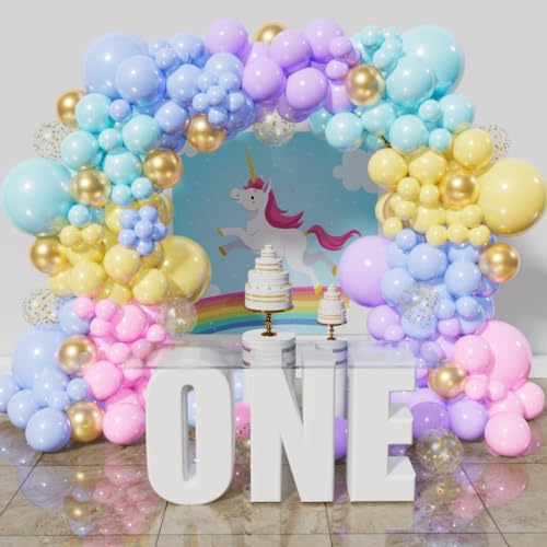 ZBYDNG Pastel Rainbow Balloon Garland Kit – 219 Pieces for Birthday Baby Shower Wedding Party Decor