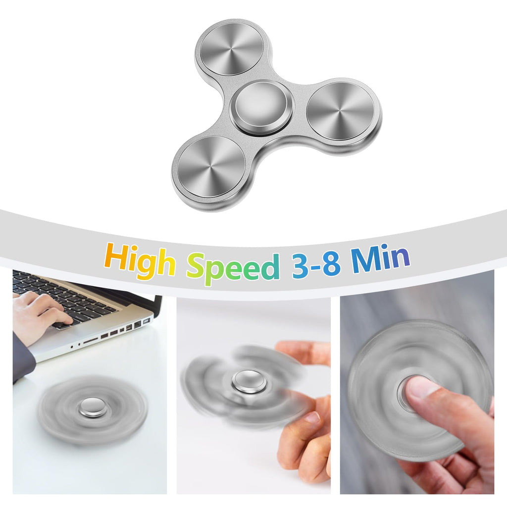 ZCDXDP Metal Silent Fidget Spinner – 3-8 Min Spin, Stress Relief Desk Toy for Adults