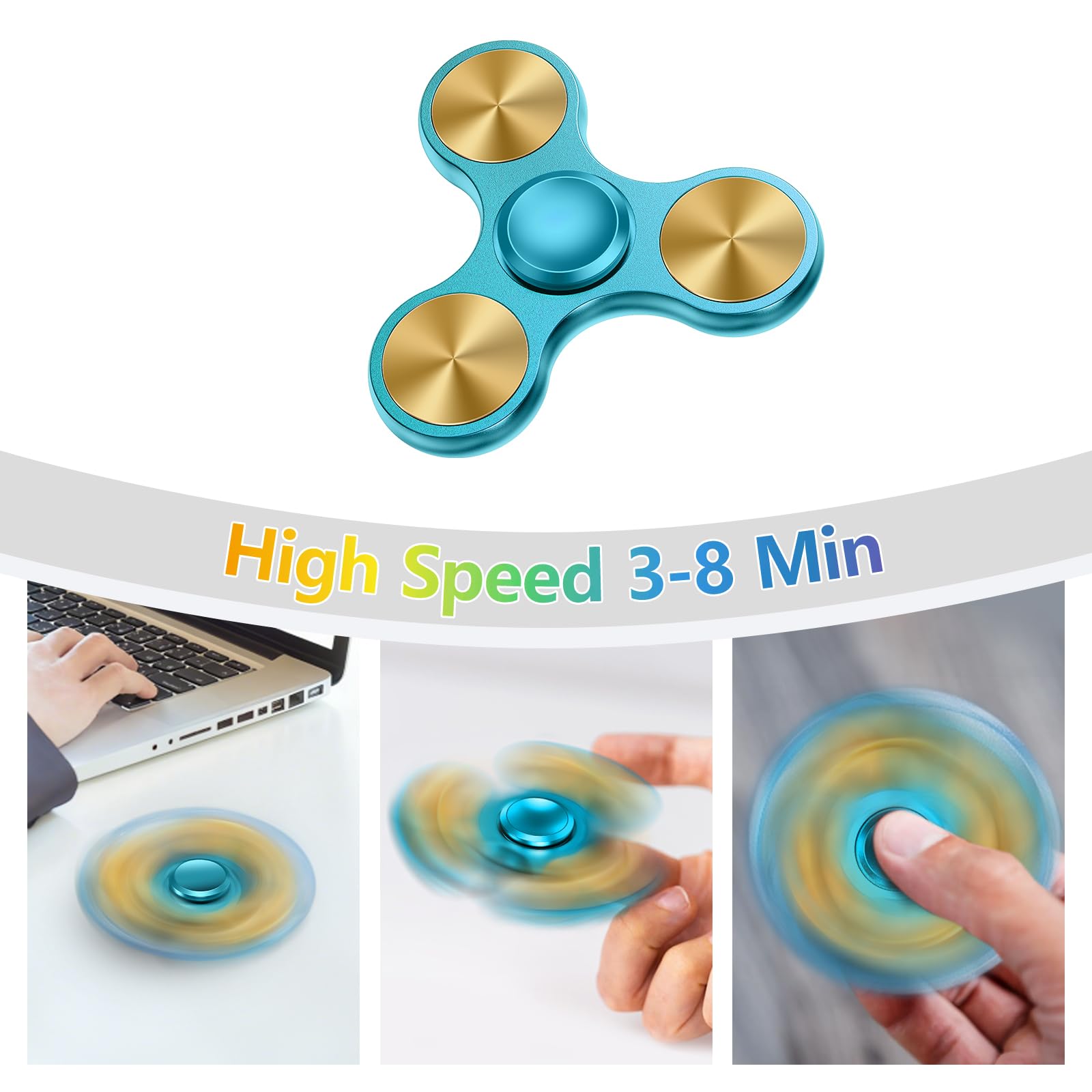 ZCDXDP Metal Silent Fidget Spinner – Durable, 3-8 Min Spin, Stress & Anxiety Relief for Adults and Kids
