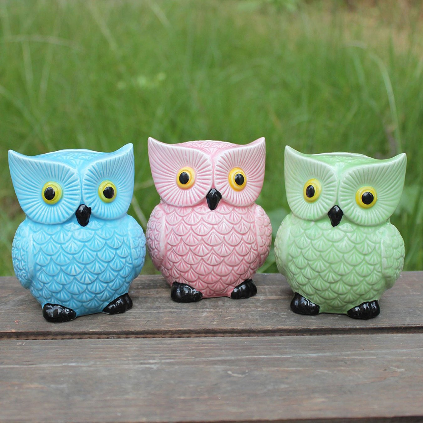 ZCHING Cute Owl Ceramic Piggy Bank – Handcrafted Money Saving Bank for Kids, Nursery Decor
