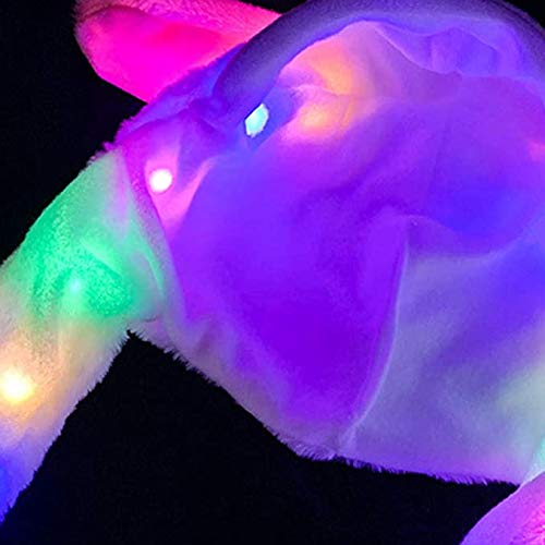 ZCINT Bunny Hat with Moving Ears and LED Lights - Funny Plush Rabbit Hat for Parties and Cosplay