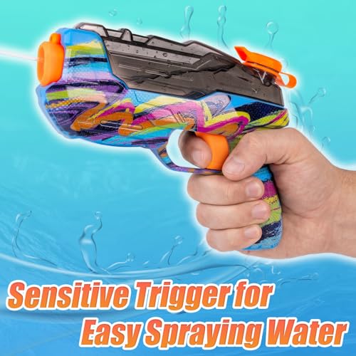 ZEBNYYA 4 Pack Water Gun Set - Colorful Squirt Guns with Trigger, Long Range Water Blasters for Outdoor Play, Pool, Beach, Summer Party