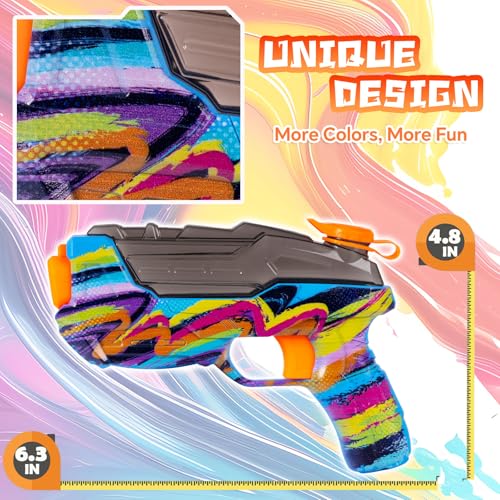 ZEBNYYA 4 Pack Water Gun Set - Colorful Squirt Guns with Trigger, Long Range Water Blasters for Outdoor Play, Pool, Beach, Summer Party
