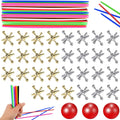 ZeeDix 3 Sets Jacks and Pick Up Sticks Game – 180 Sticks, 30 Metal Jax, 3 Balls for Family Fun