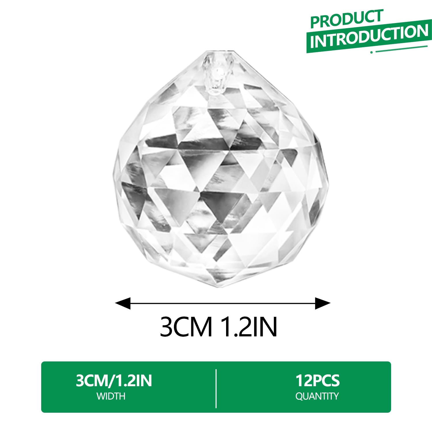 ZEERSHEE 30mm K9 Crystal Ball Prisms – 12-Pack of Clear Faceted Suncatchers for Weddings, DIY, and Home Decor