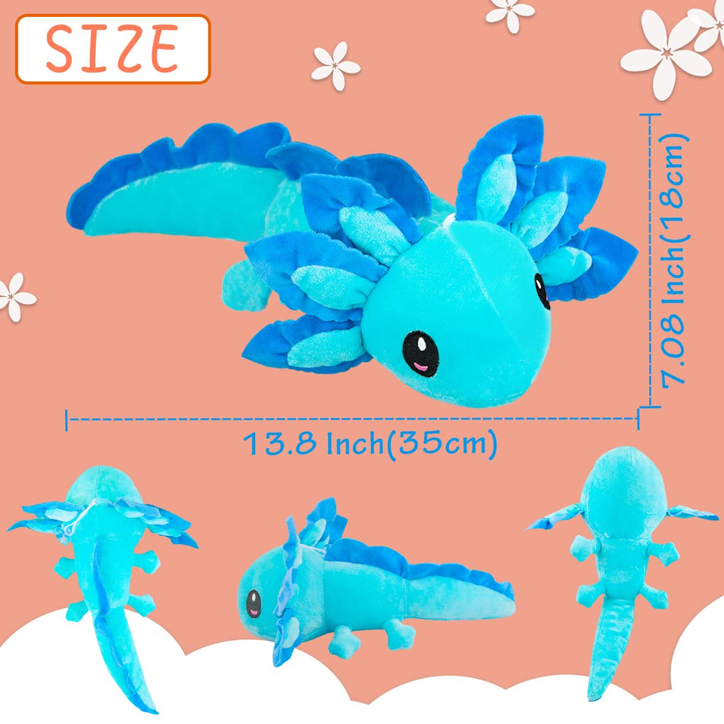 ZEKLZD 14-Inch Axolotl Plush Toy - Soft Cute Stuffed Axolotl Gift for Kids