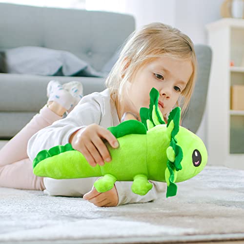 ZEKLZD 14-Inch Green Axolotl Plush Toy – Soft Stuffed Animal for Kids and Fans