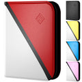 ZENO 4-Pocket Trading Card Binder – 400 Slots, Top-Loading, PU Leather Cover, Red