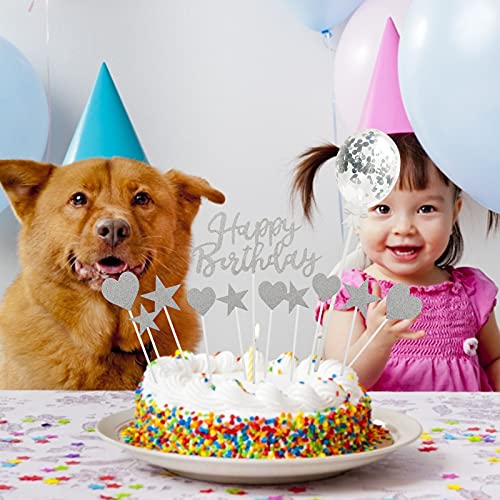 ZERODECO Silver Birthday Decoration Kit – 29-Piece Set with Foil Banner, Tablecloth, Curtains, Balloons & More