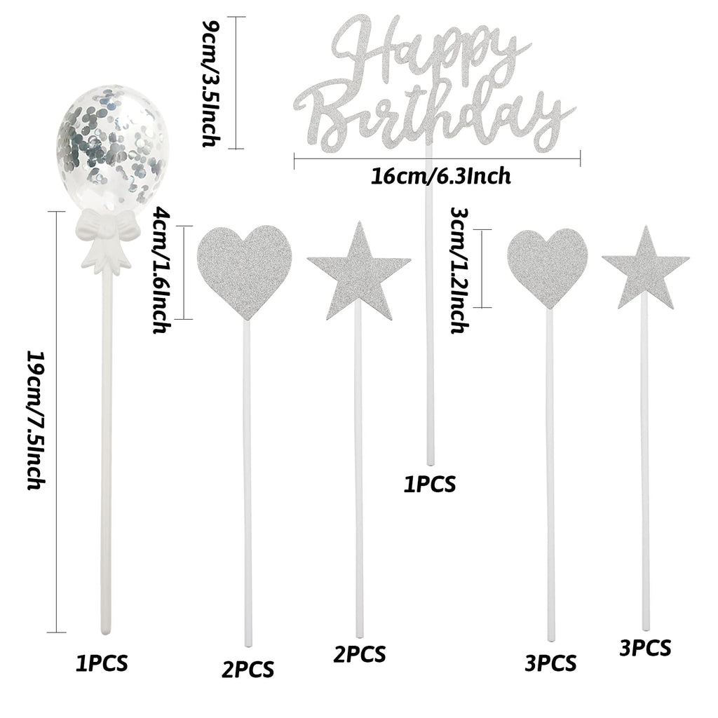ZERODECO Silver Birthday Decoration Kit – 29-Piece Set with Foil Banner, Tablecloth, Curtains, Balloons & More