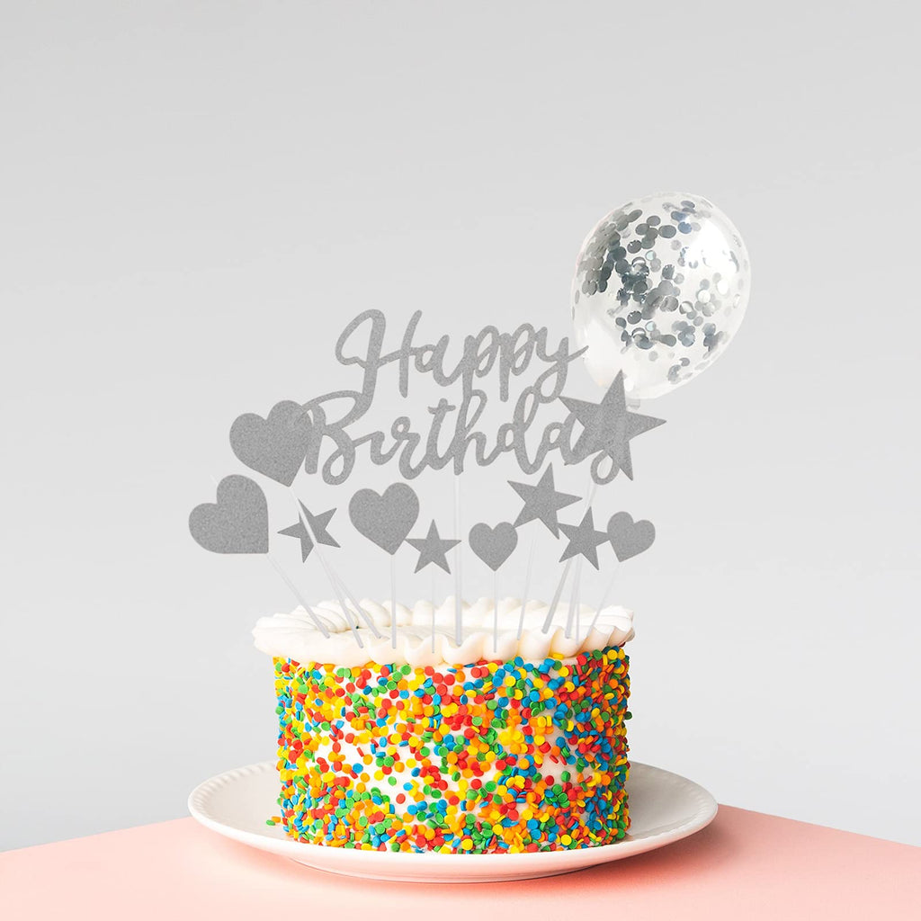 ZERODECO Silver Birthday Decoration Kit – 29-Piece Set with Foil Banner, Tablecloth, Curtains, Balloons & More