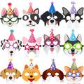 Zhanmai 12 Pack Dog Party Masks - Funny Felt Animal Masks for Kids & Adults, Puppy Themed Decorations