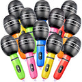 Zhanmai 12 Pack Inflatable Microphones 9.4 Inch Blow Up Fake Mic Props for Kpop Party Multicolor