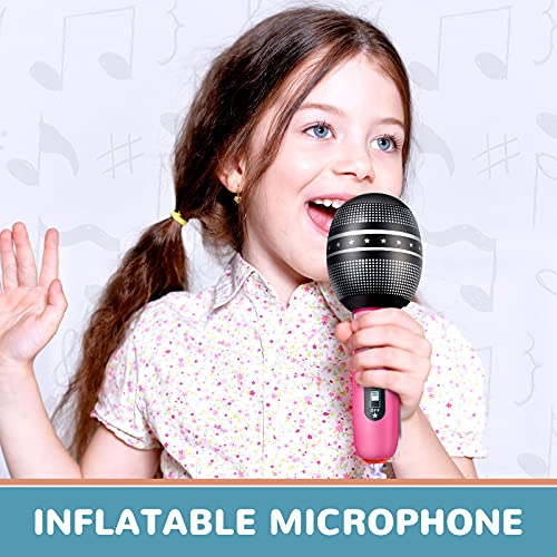 Zhanmai 12 Pack Inflatable Microphones 9.4 Inch Blow Up Fake Mic Props for Kpop Party Multicolor