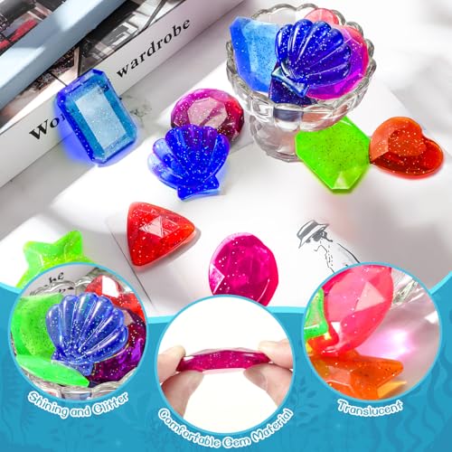 Zhanmai 16 Pack Diving Gems - Bright Sinking Pool Toys for Kids Summer Fun