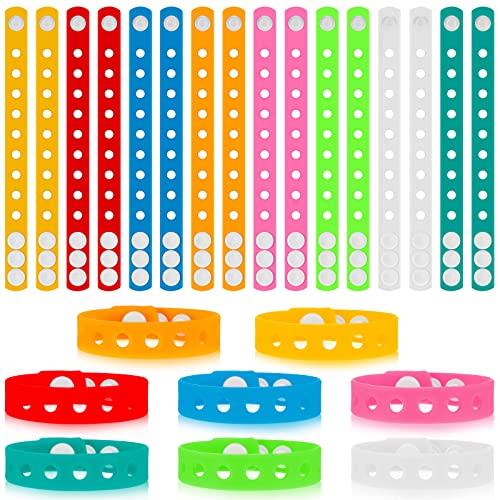 Zhanmai 24-Piece Silicone Charm Bracelets - 8 Colors, Adjustable 8-Inch Bands for Party Favors and DIY