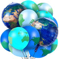 Zhanmai 48-Piece Globe Balloon Set – 8 Foil Planet Balloons & 40 Latex World Map Balloons for Travel, Earth Day, and Party Decorations