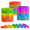 Zhanmai Learn Maths Rubber Bracelets – 48-Pack Multiplication Facts Silicone Wristbands in 12 Colors for Students