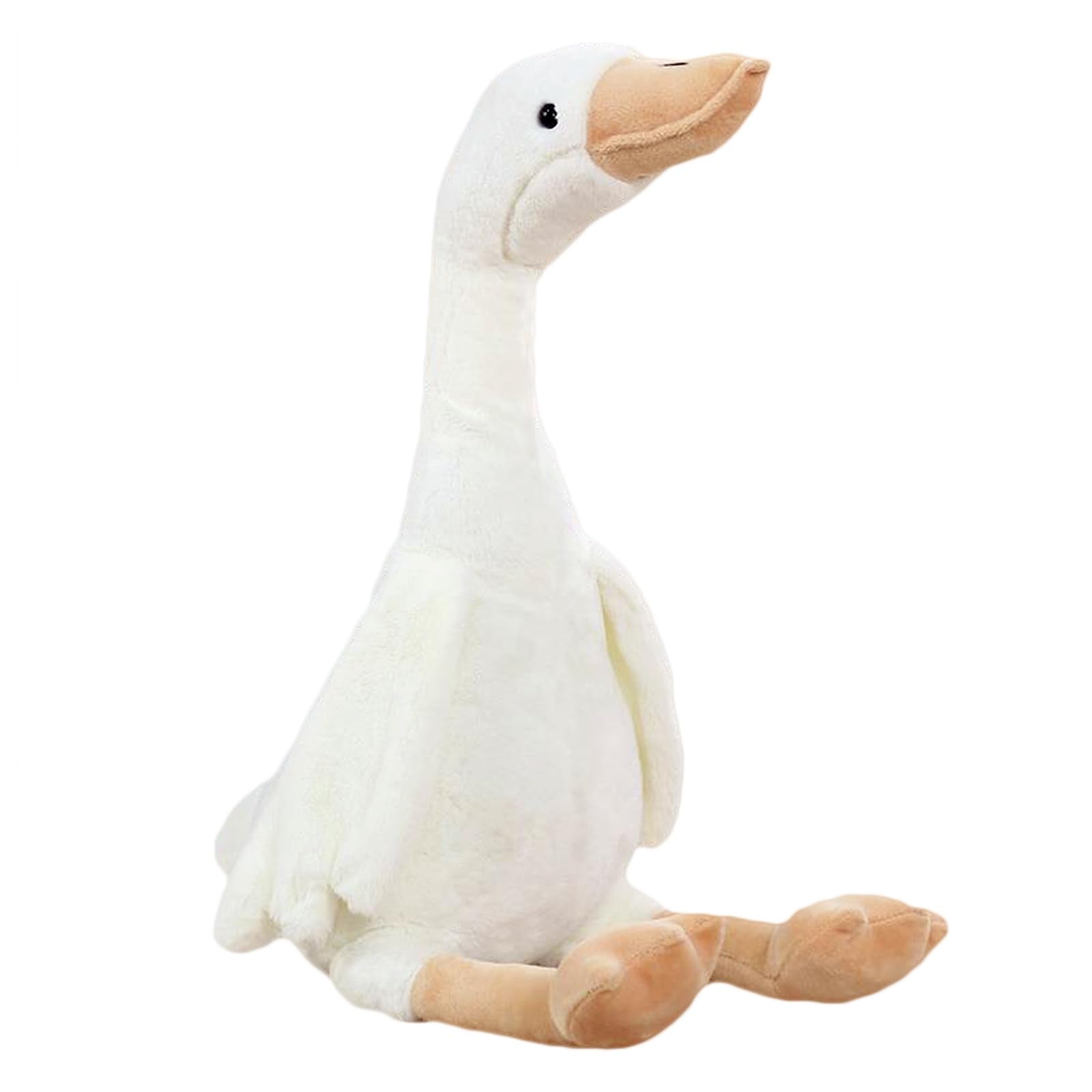 zhidiloveyou 19.7 Inch White Goose Plush Stuffed Animal, Soft Cuddly Swan Toy for Kids and Adults