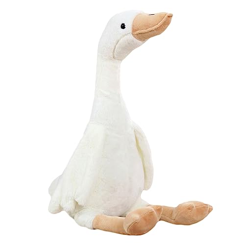 zhidiloveyou 19.7 Inch White Goose Plush Stuffed Animal, Soft Cuddly Swan Toy for Kids and Adults