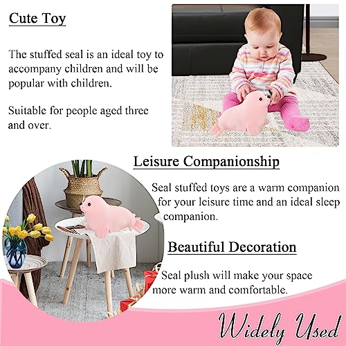 zhidiloveyou Pink Seal Plush Stuffed Animal – 11.8 Inch Cute Kawaii Doll for Kids