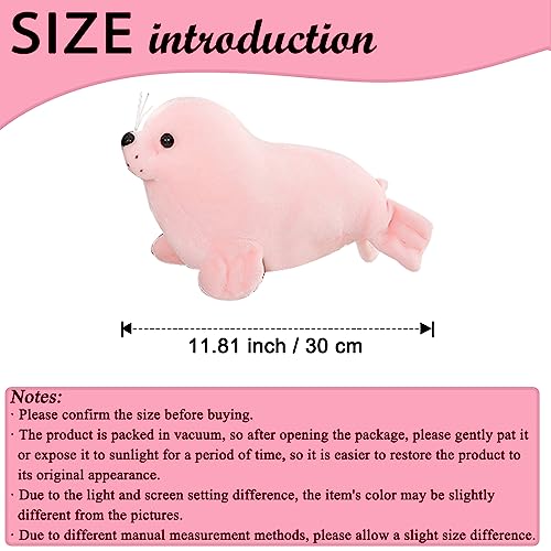 zhidiloveyou Pink Seal Plush Stuffed Animal – 11.8 Inch Cute Kawaii Doll for Kids