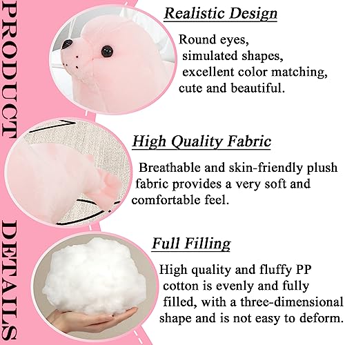 zhidiloveyou Pink Seal Plush Stuffed Animal – 11.8 Inch Cute Kawaii Doll for Kids