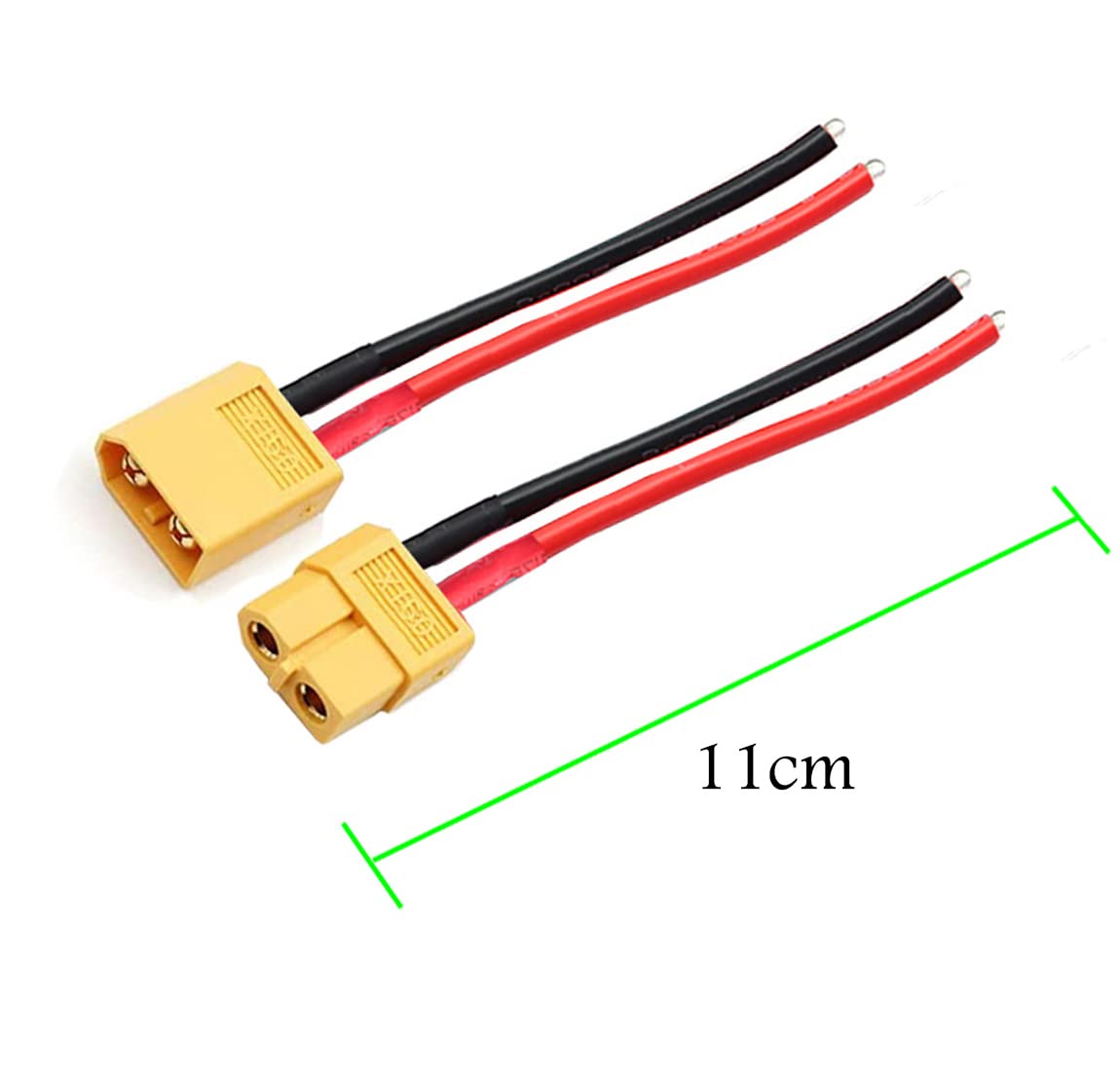 ZHOFONET 5 Pairs XT60 Male Female Pigtail Connectors with 14AWG Silicone Wire 10cm