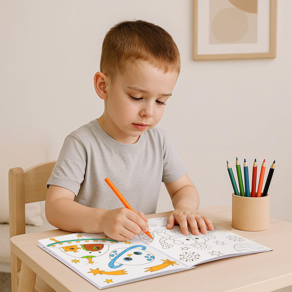 ZICOTO 3-in-1 Coloring Book Set for Boys – Dinosaur, Space & Trucks – 132 Unique Designs