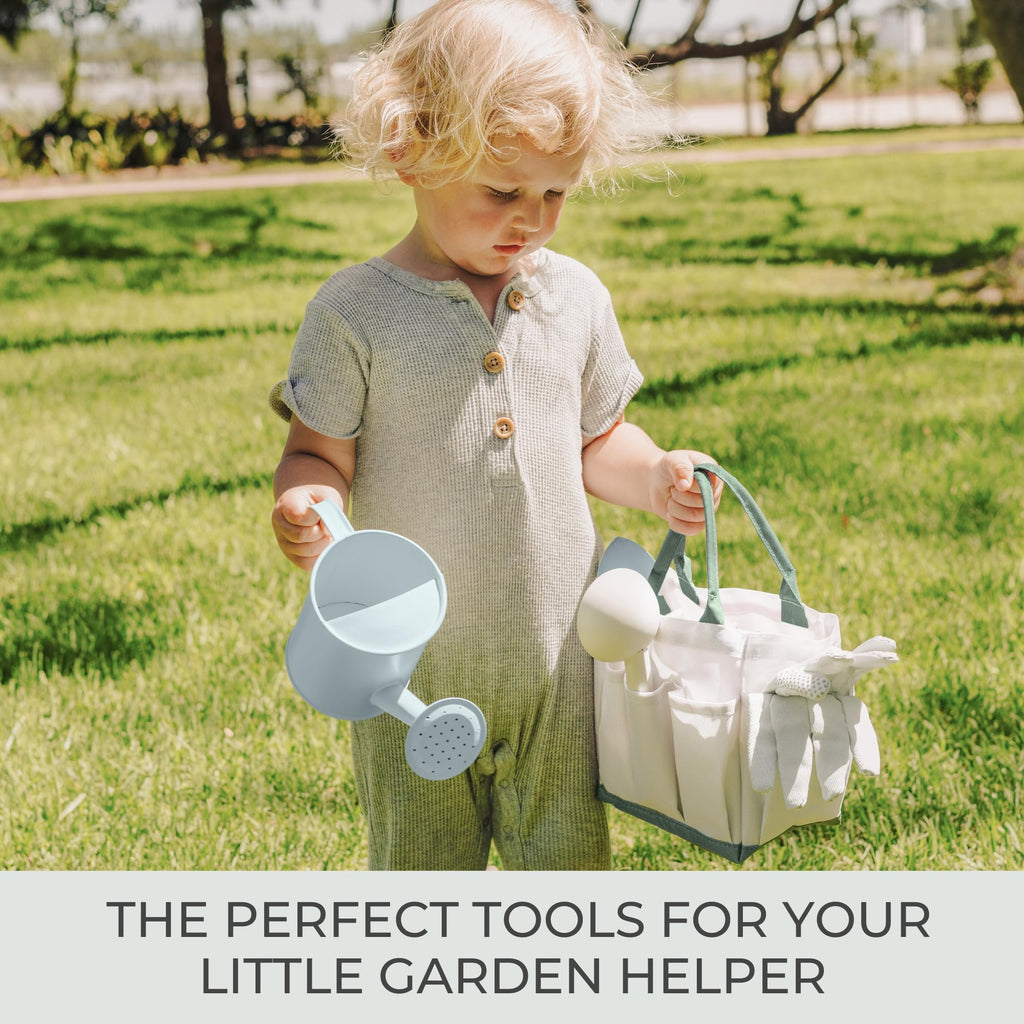 ZICOTO Kids Gardening Set – 8-Piece Toddler Gardening Tools with Tote Bag, Watering Can, Gloves, Pots & Labels – Safe for Ages 4+