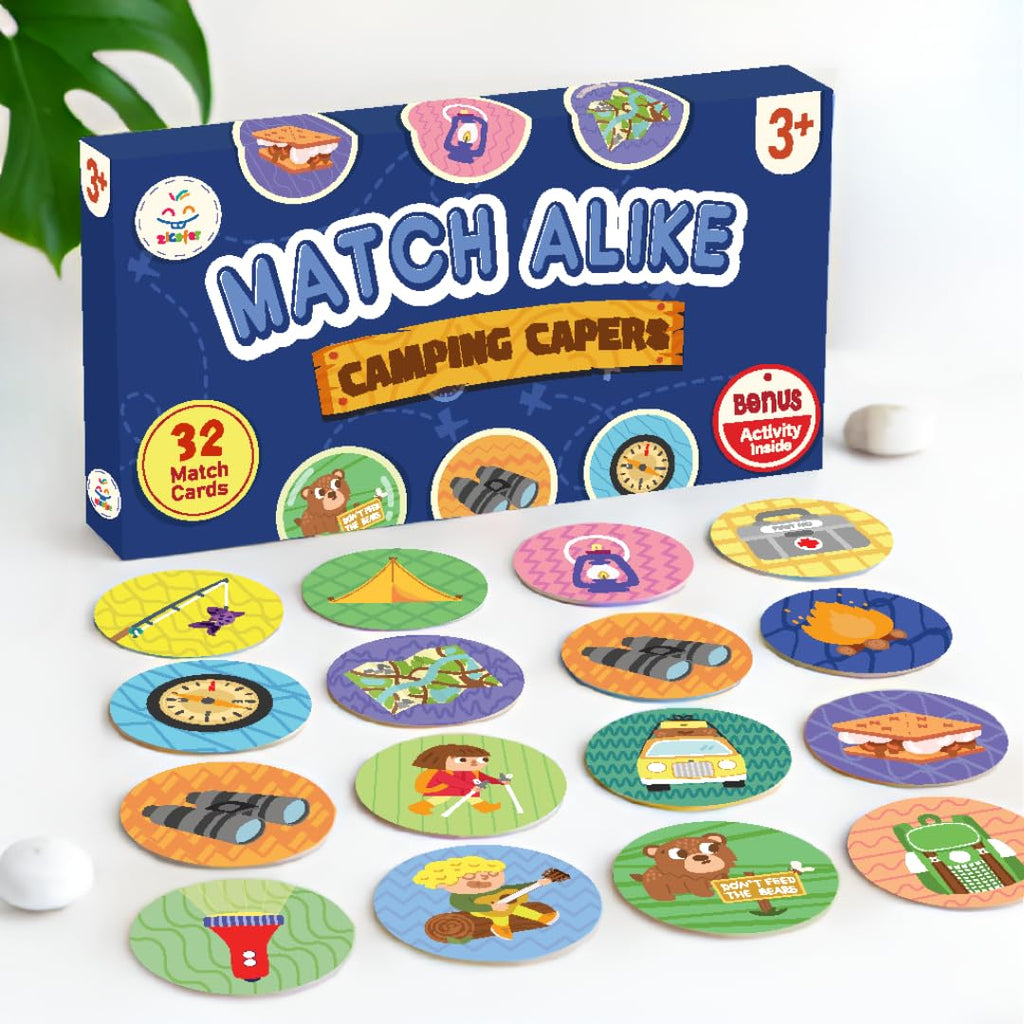 Zicster Memory Matching Game for Kids Ages 4-8 – Fun Preschool Board Game with Portable Cards