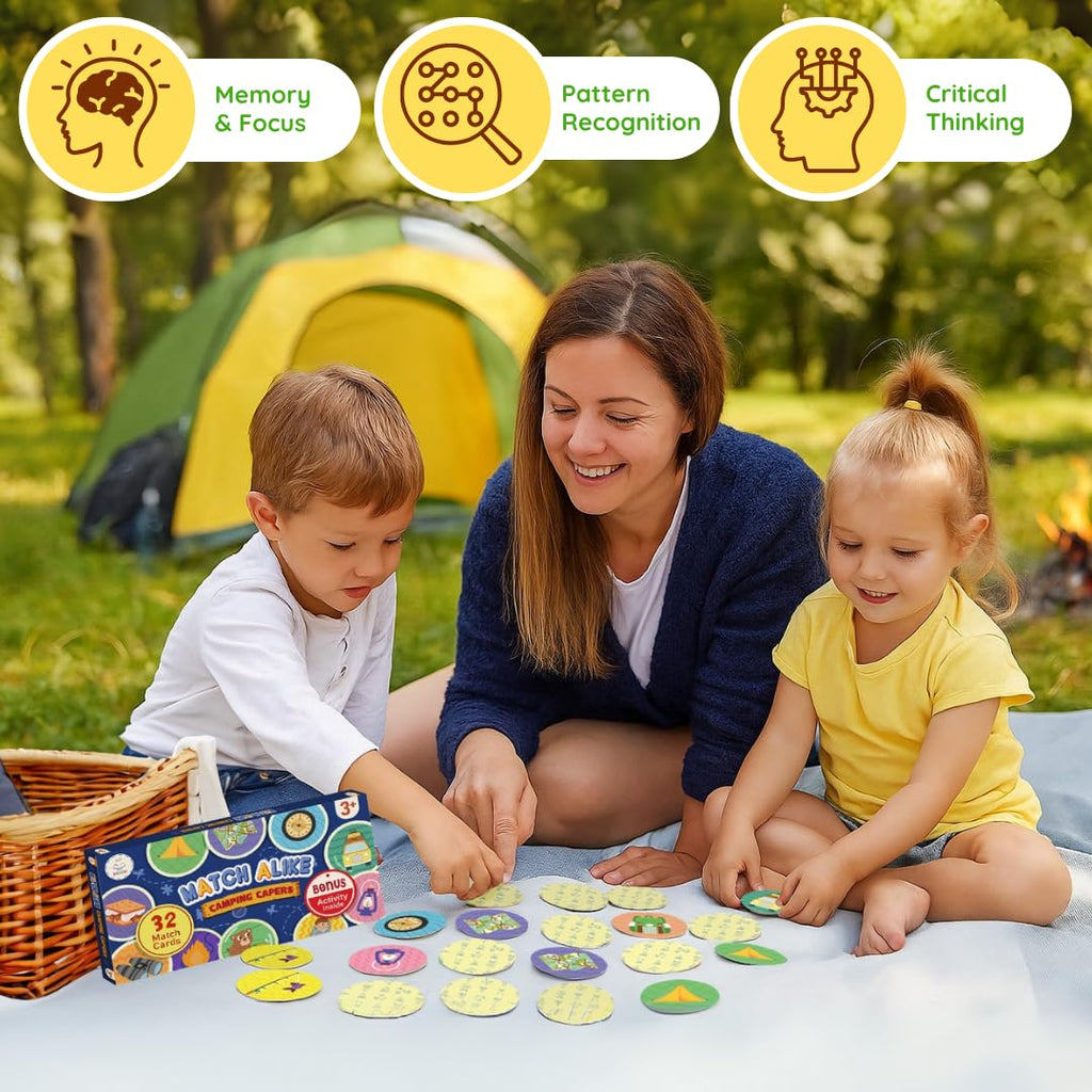 Zicster Memory Matching Game for Kids Ages 4-8 – Fun Preschool Board Game with Portable Cards