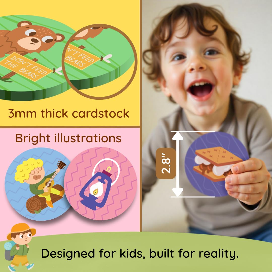 Zicster Memory Matching Game for Kids Ages 4-8 – Fun Preschool Board Game with Portable Cards