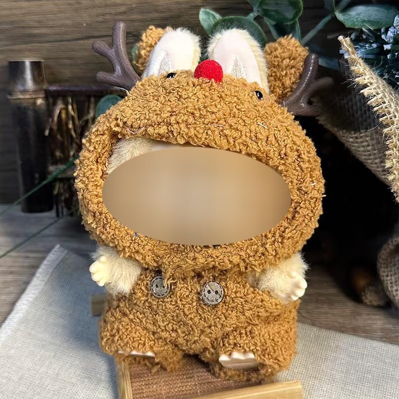 ZIIOY Labubu Christmas Reindeer Outfit – 15cm & 17cm Costume with Sleigh Accessories