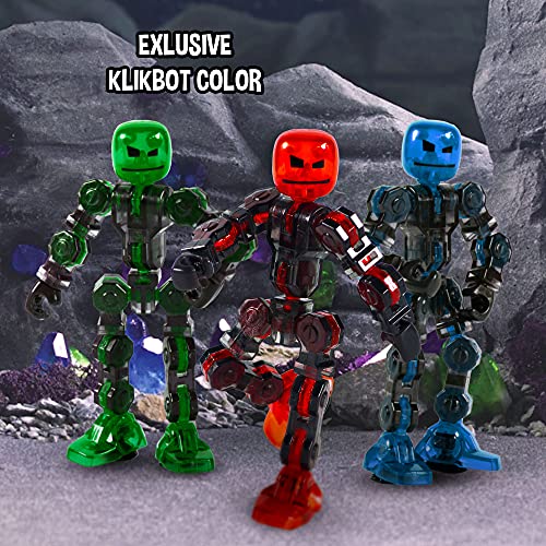 Zing Klikbot Megabot Stampede Red – 3 Transformable Action Figures with Stop Motion App, Ages 8+