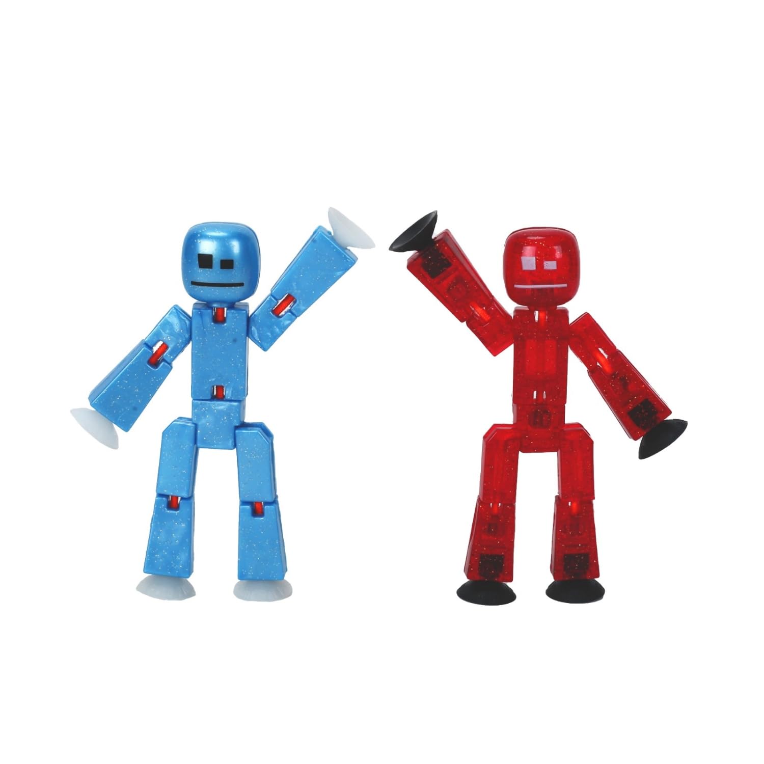 Zing StikBot Dual Pack – StarFrost Blue & Comet Red Action Figures for Stop Motion Animation