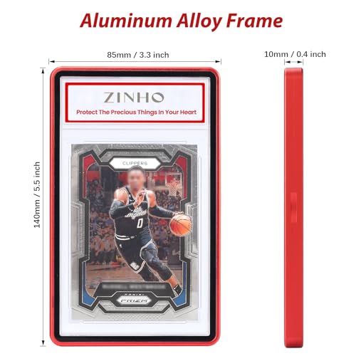 ZINHO Graded Card Case - Red Aluminum Alloy Slab Protector with Magnetic Closure for 35PT PSA/CGC/CSG Cards