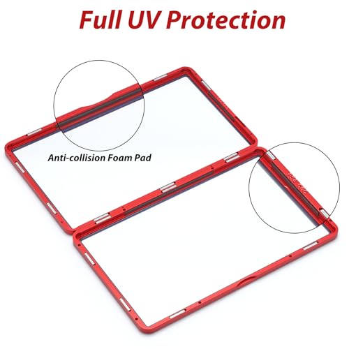 ZINHO Graded Card Case - Red Aluminum Alloy Slab Protector with Magnetic Closure for 35PT PSA/CGC/CSG Cards