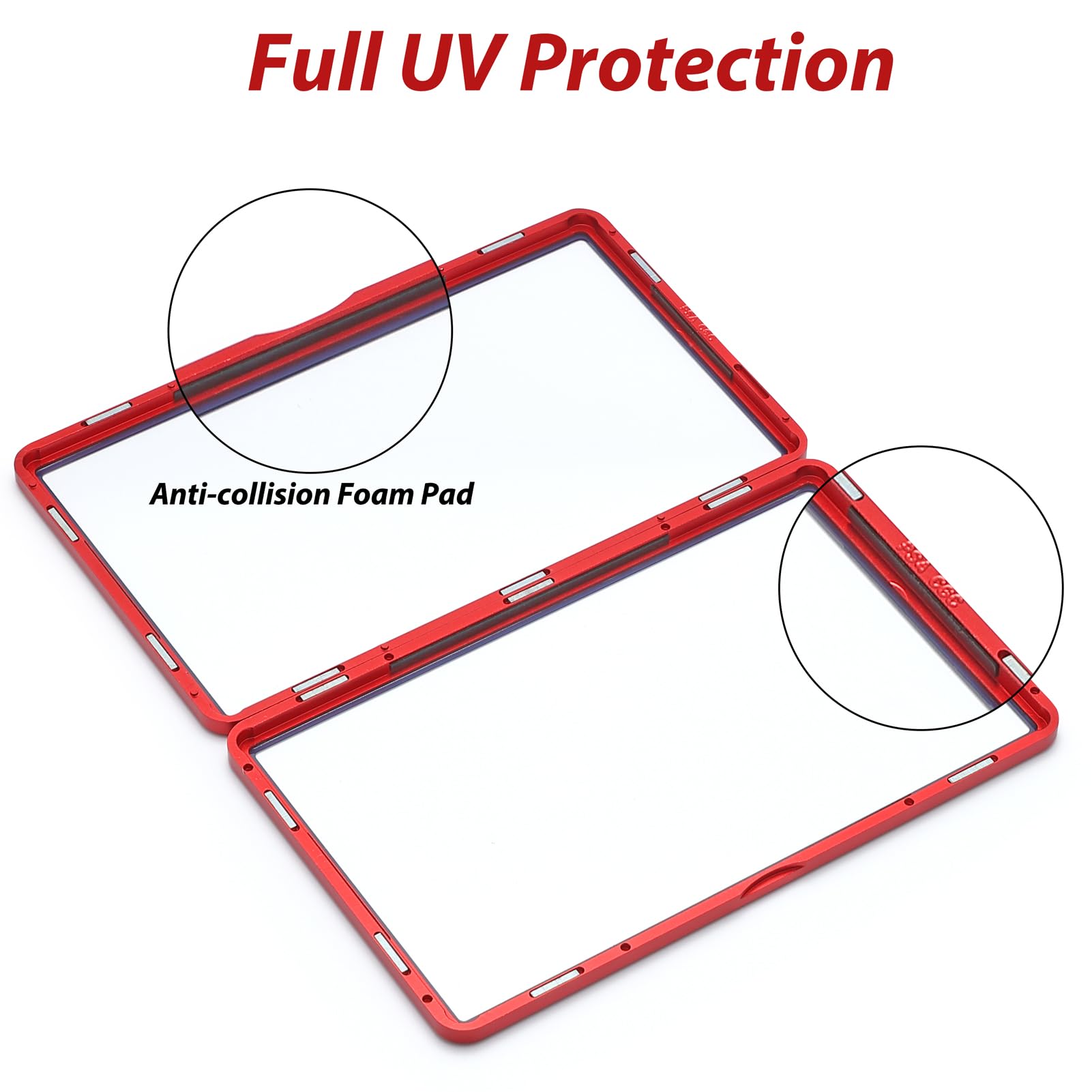 ZINHO Graded Card Case - Red Aluminum Alloy Slab Protector with Magnetic Closure for 35PT PSA/CGC/CSG Cards