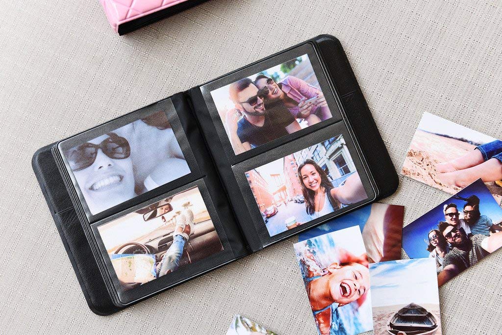 Zink 64-Pocket 2x3 Photo Album with Clear Window Cover for ZINK Zero Ink and Instant Camera Prints, Black