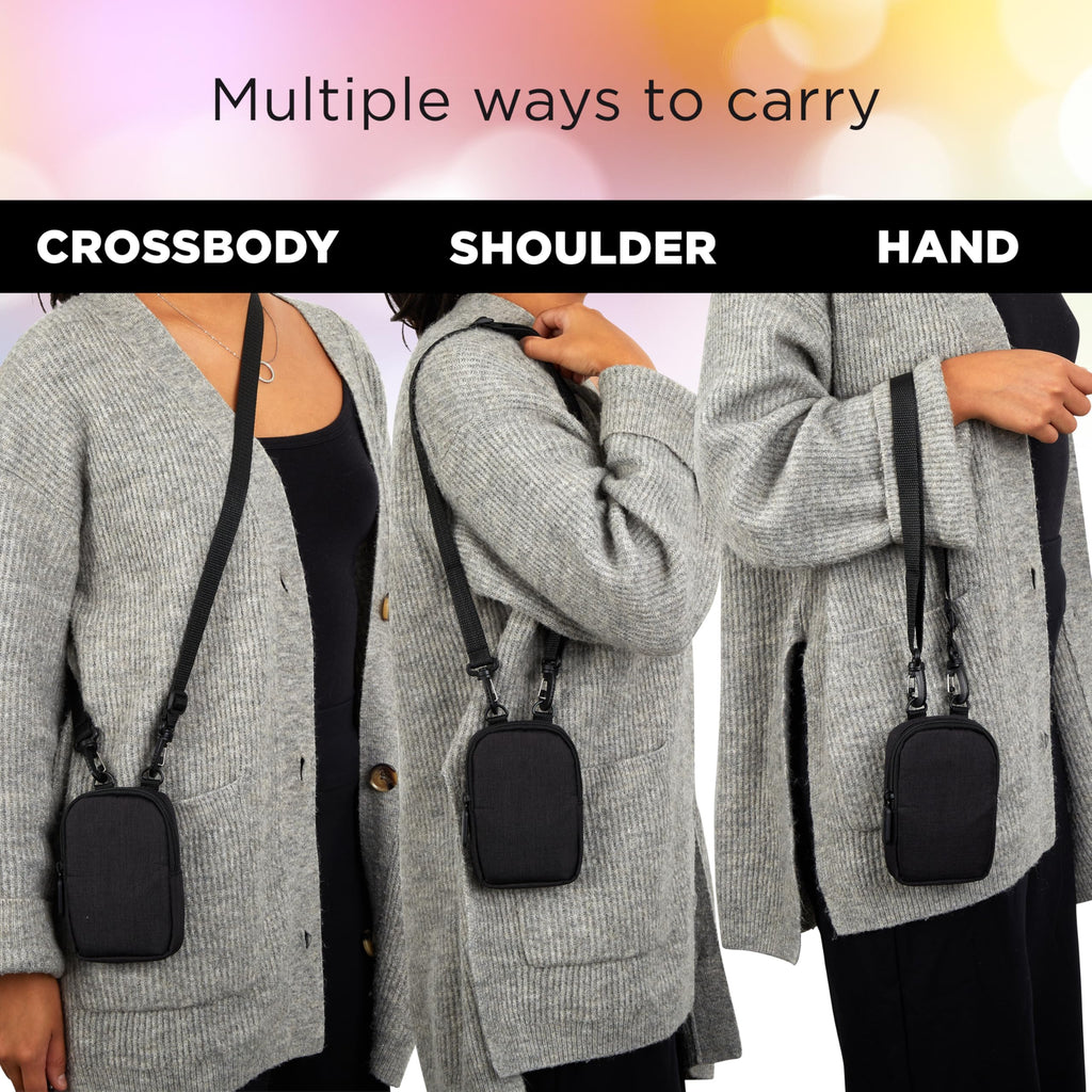 Zink Soft Camera Case for Instant Print Cameras – Black, with Photo Paper Pocket and Crossbody Strap